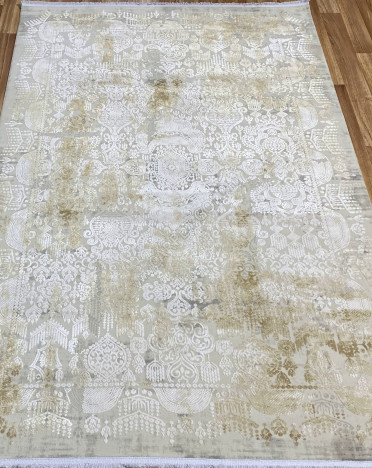 Ковер турецкий 03447A Contur (PP Heatset Высокоплотный, бежевый, серый)