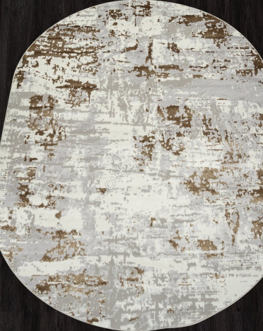 Ковер российский F284 PALERMO (PP Heatset Высокоплотный, бежевый) овальный